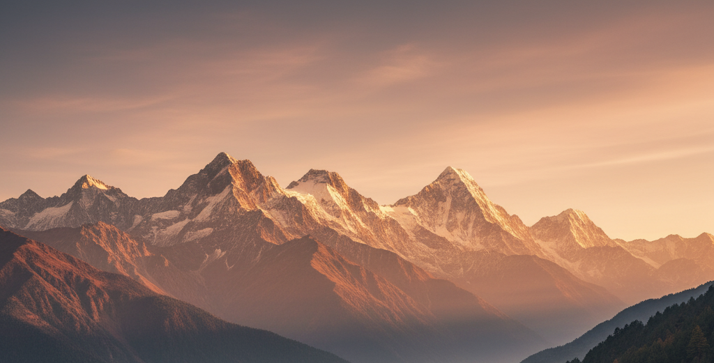 Cinematic Himalayan mountain landscape representing the origin of True Origin pure shilajit